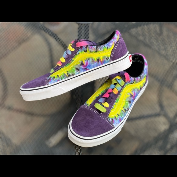 VANS Old Skool Purple Mysterioso Tie Dye Sneakers - Picture 1 of 11